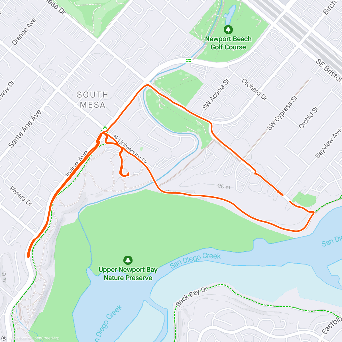 Mapa da atividade, OC Marathon Cheer Section