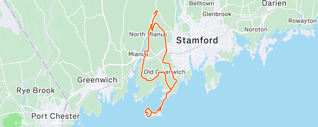 Map of the activity, Beach Laps