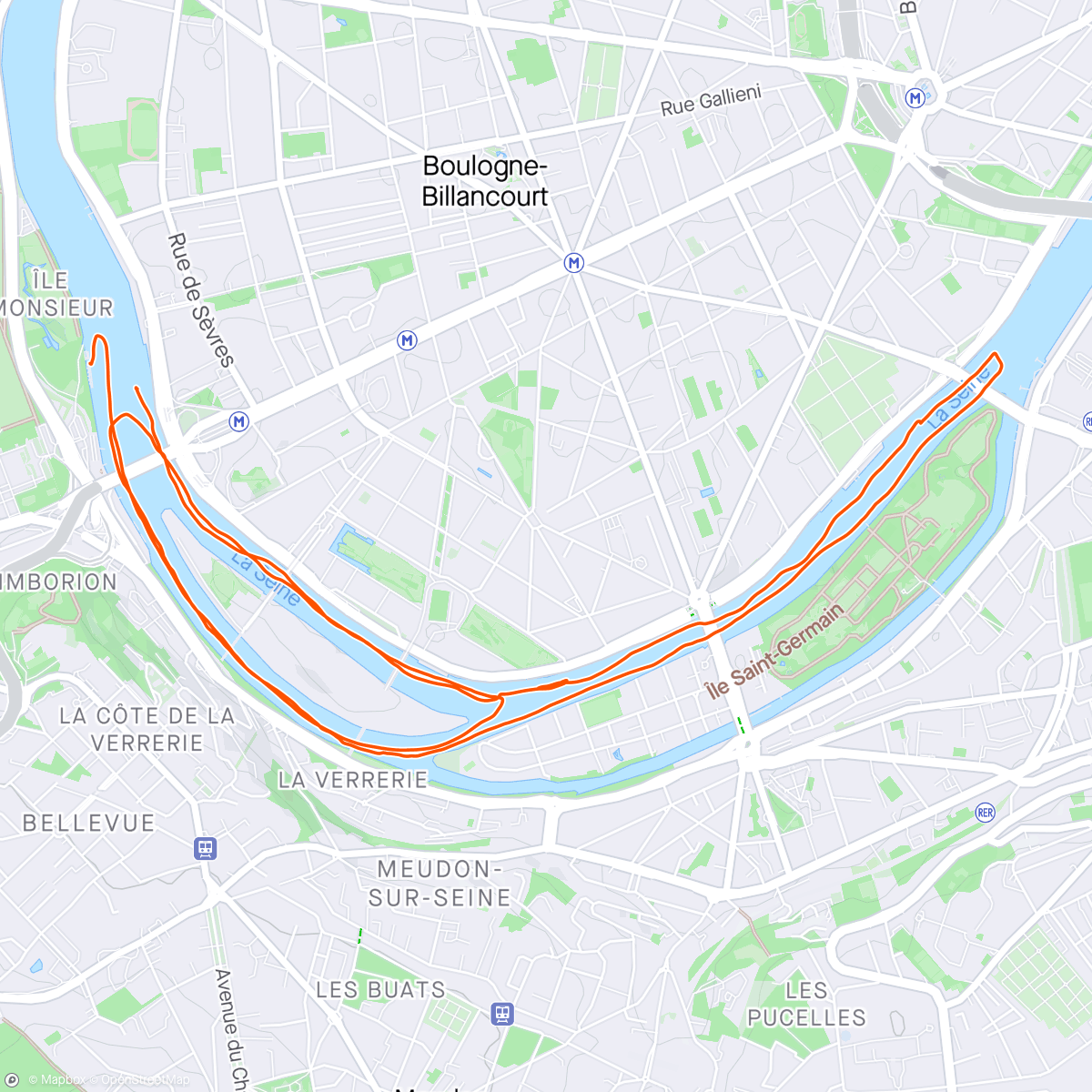 Map of the activity, Aviron le midi