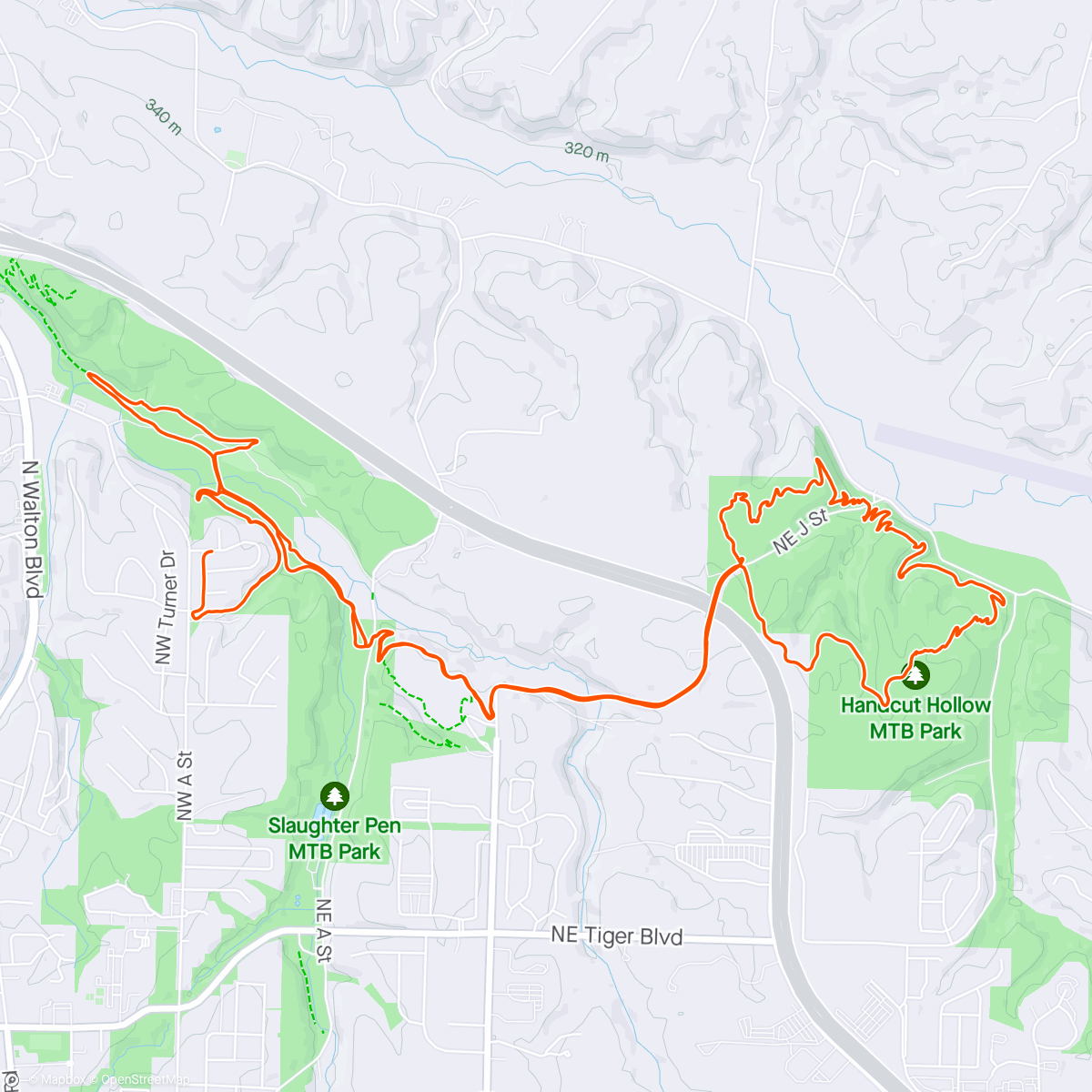 Map of the activity, Traverse / Hand Cut Hollow