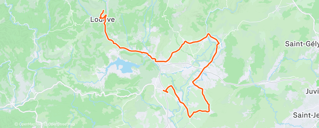 Map of the activity, Sortie vélo le midi