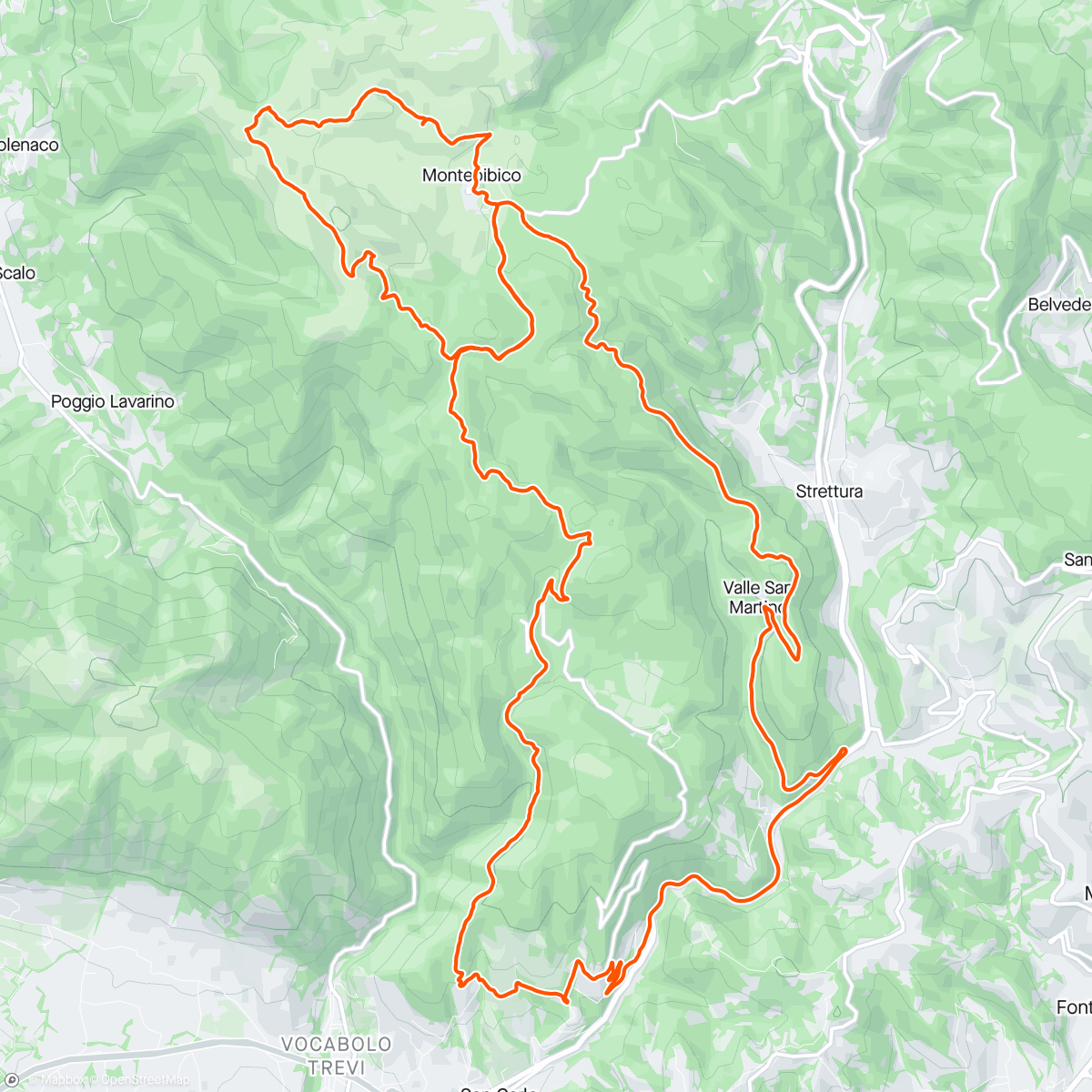 Map of the activity, Monte Acetella