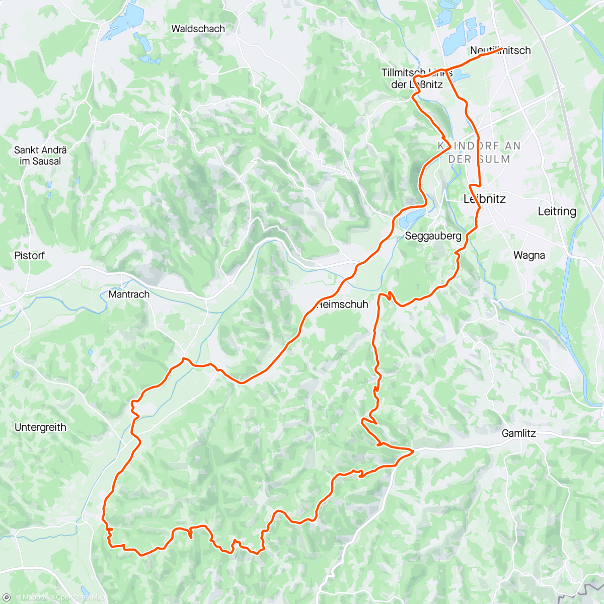 Map of the activity, 14.04.2024 - Tag 1 - RR Leibnitz in der Südsteiermark