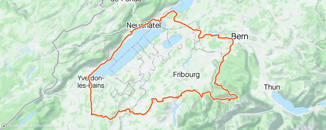 Map of the activity, Tour du lac