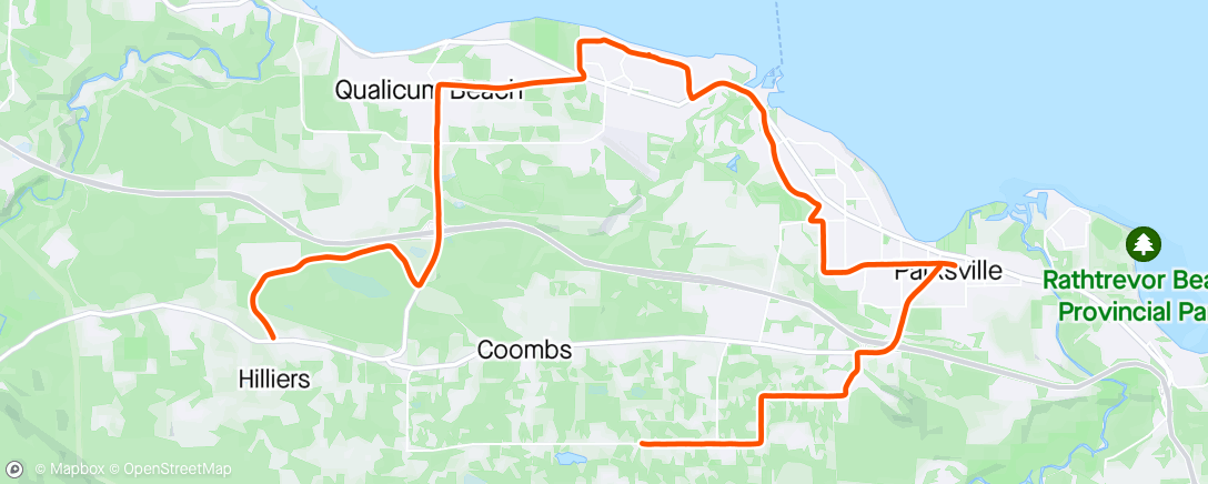 Map of the activity, Qualicum/Parksville/Errington/Coombs Loop
