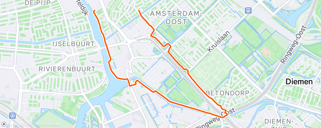 Map of the activity, Morning Run