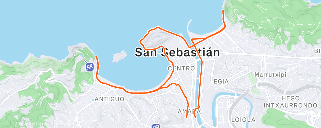 Map of the activity, Donosti Run