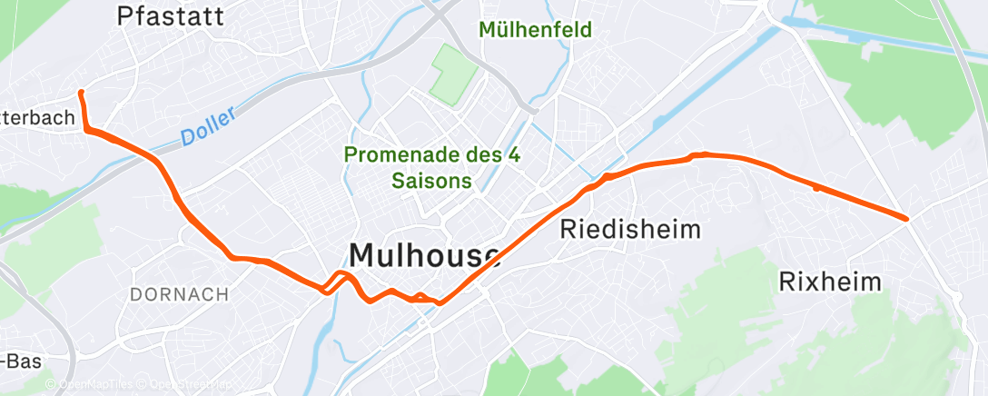 Map of the activity, Sortie vélo le matin