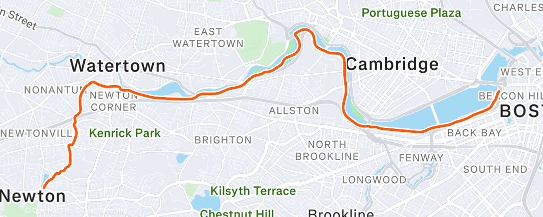 Map of the activity, Evening Ride