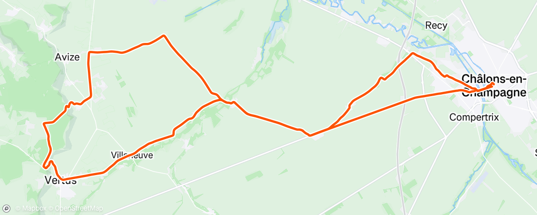 Mapa de la actividad, Sortie vélo le midi