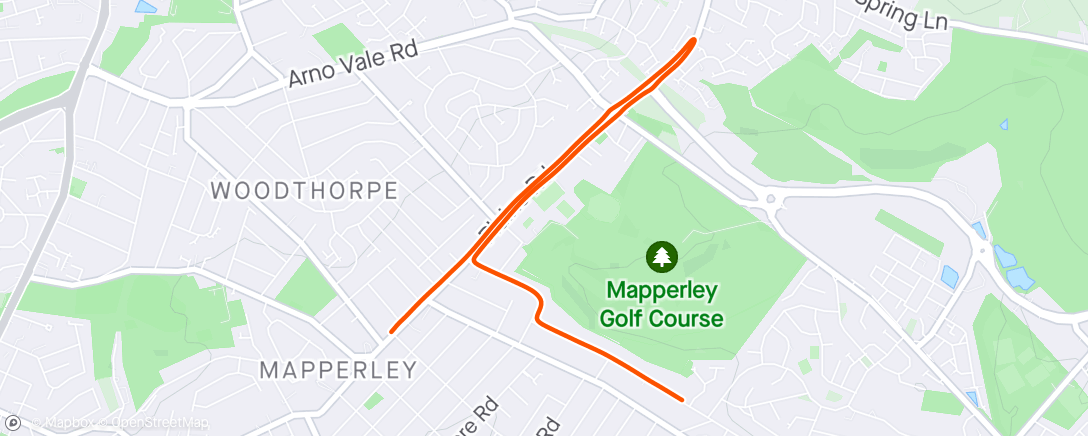 Map of the activity, Mapperley to the Co-Op
