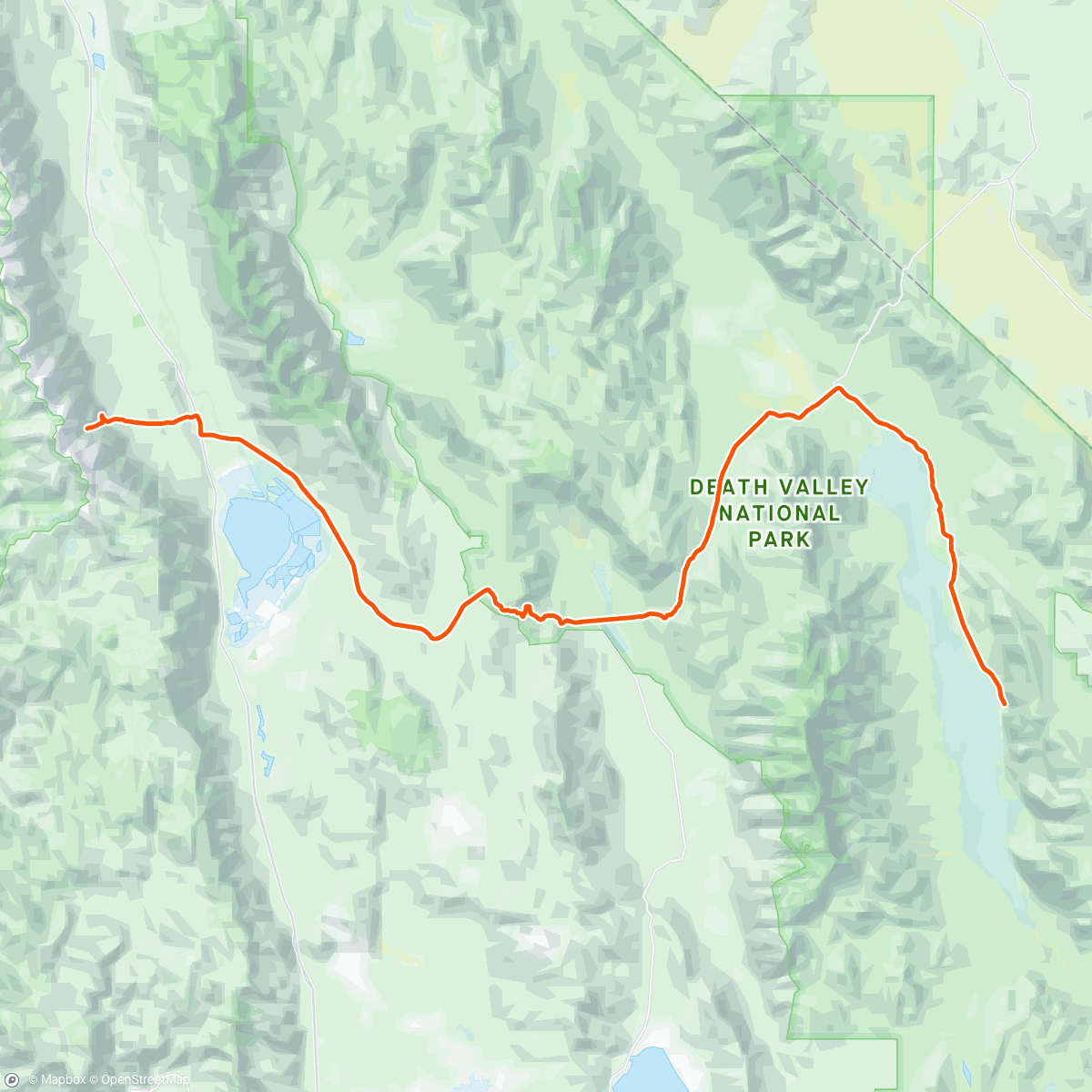 Map of the activity, Badwater 135