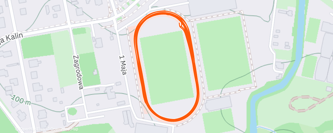 Map of the activity, Evening Fartlek Track Training