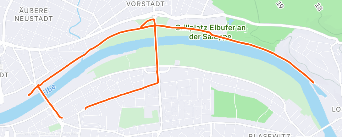 Map of the activity, Morning Run