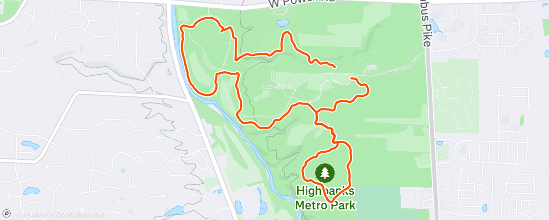Map of the activity, Afternoon Trail Run