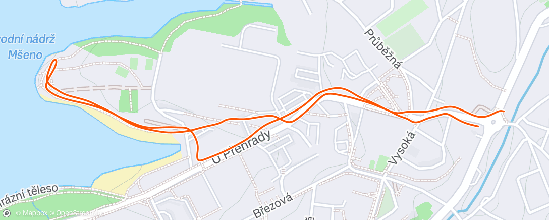 Map of the activity, Afternoon Run