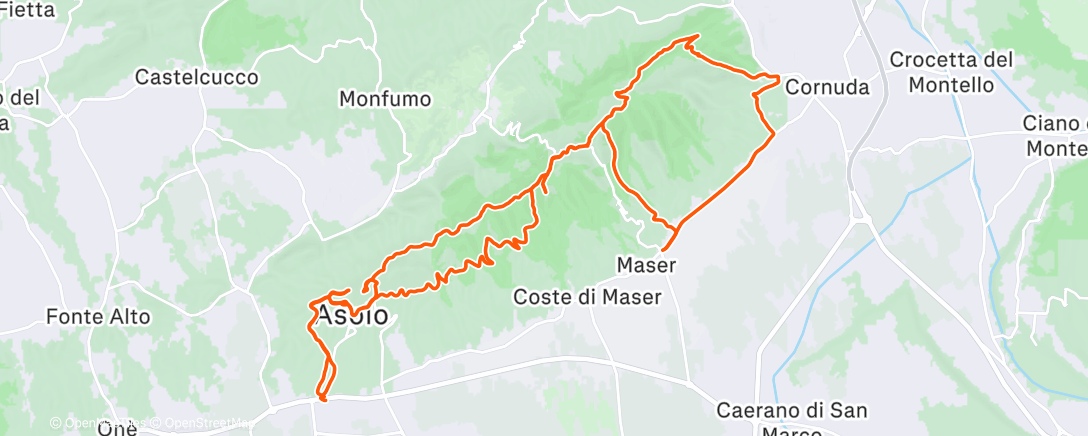 Map of the activity, Sessione di mountain biking mattutina