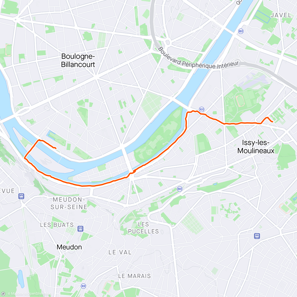 Map of the activity, Les quais d'Issy jusqu'à Truffaut