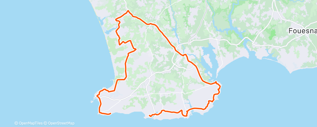 Map of the activity, Cycling 5 x 10 min 100%