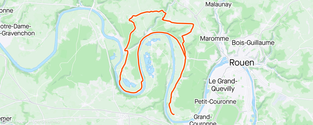 Map of the activity, Serrage moteur à 55km pour changer