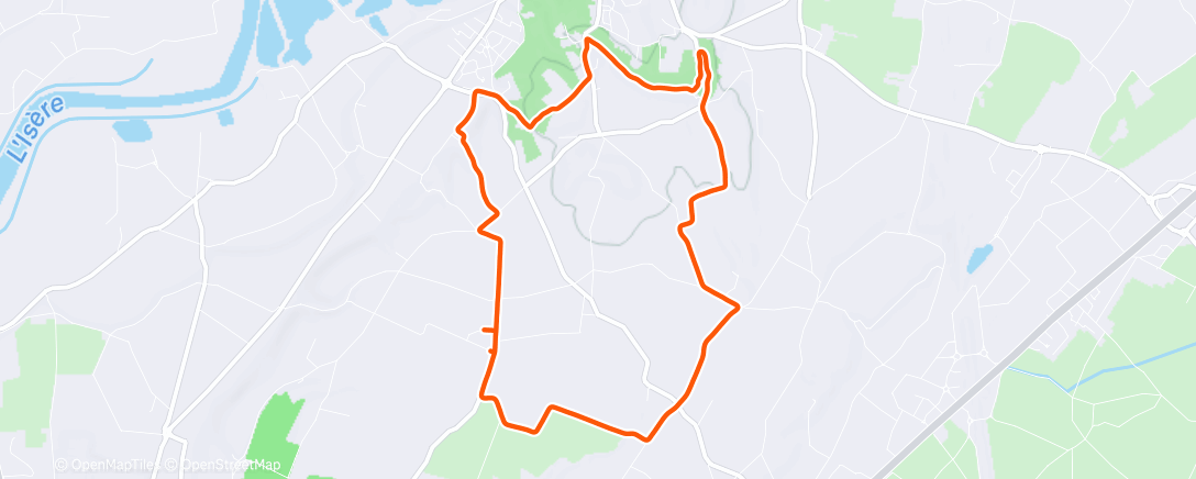 Map of the activity, Course à pied le matin