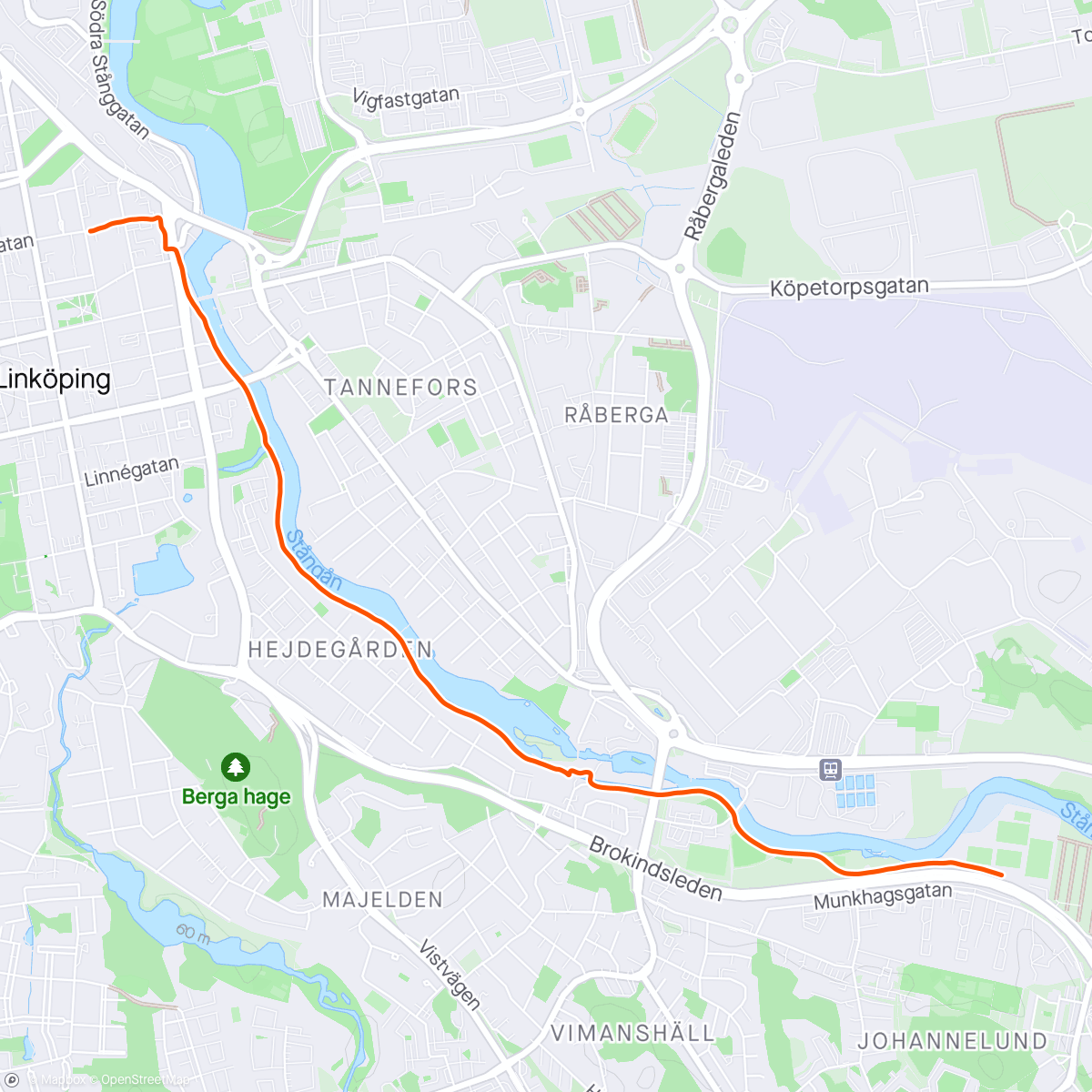 Map of the activity, Stångån med Mart