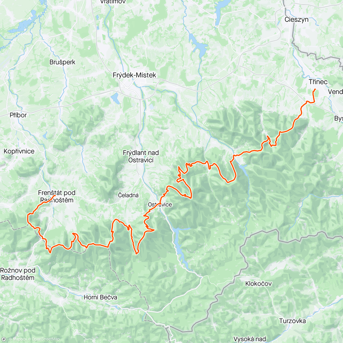 Mappa dell'attività Beskydská sedmička B7-celkově 13.místo/5 v kategorii