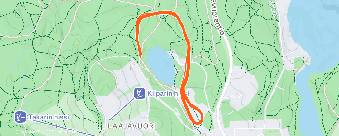 Map of the activity, Lunch Nordic Ski