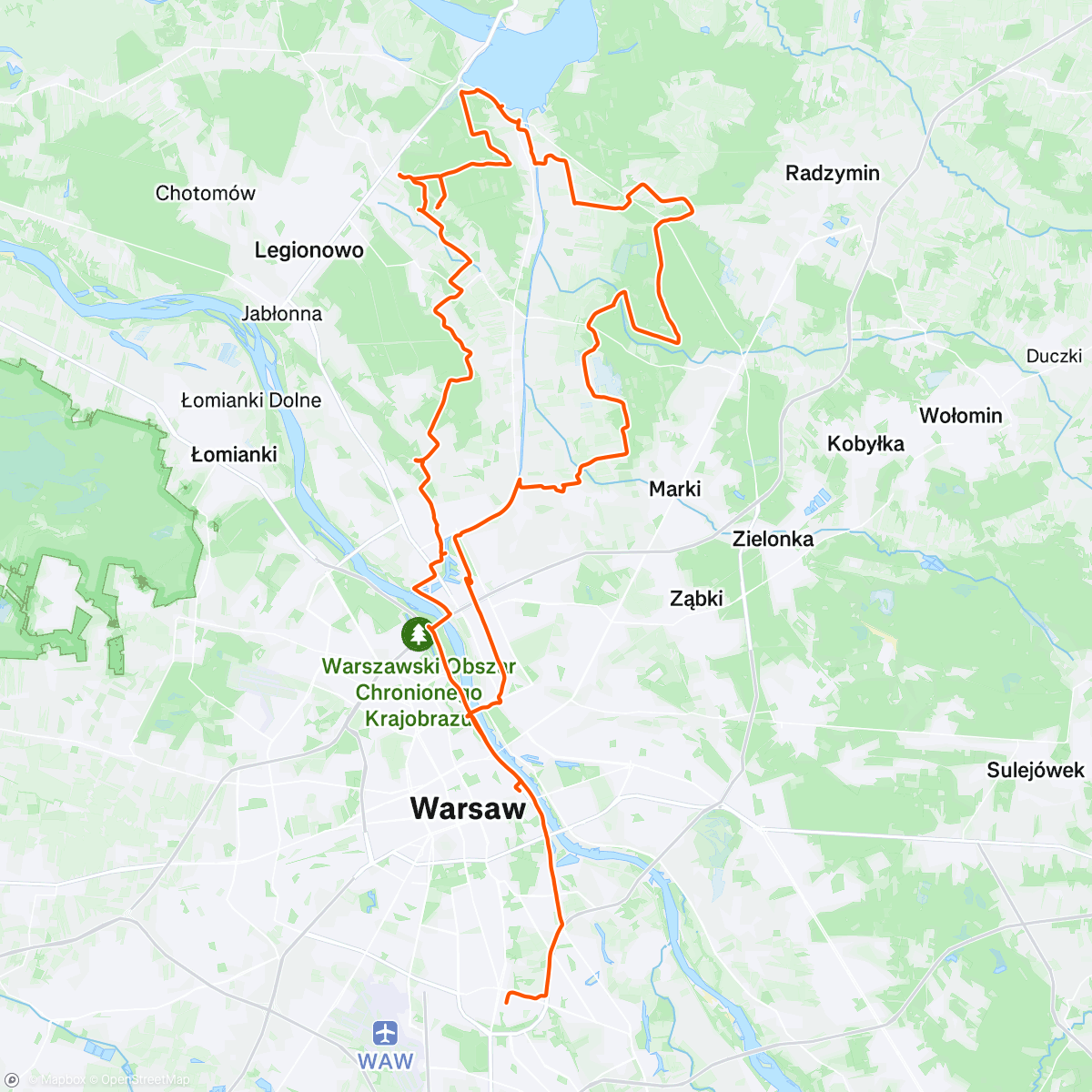 Map of the activity, Afternoon Mountain Bike Ride