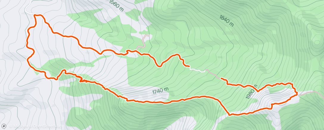 Map of the activity, Trail run vespertina