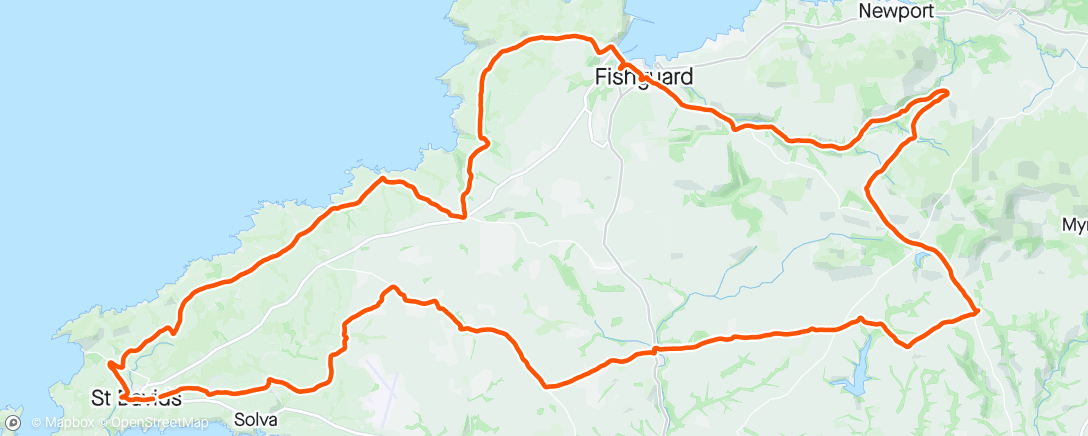 Mapa da atividade, Tour of Pembrokeshire  - Classic Route