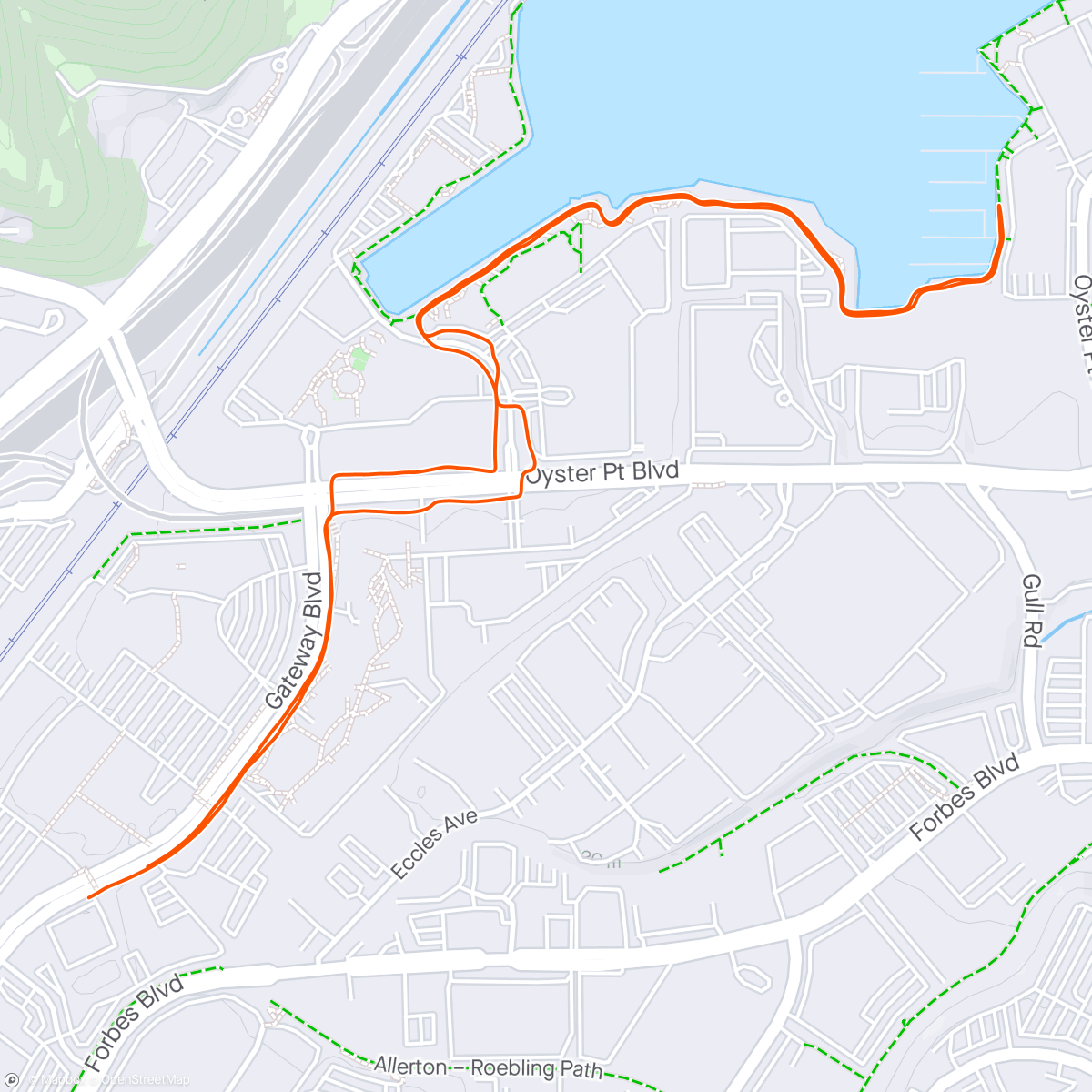Map of the activity, Marathon Training: W1D2