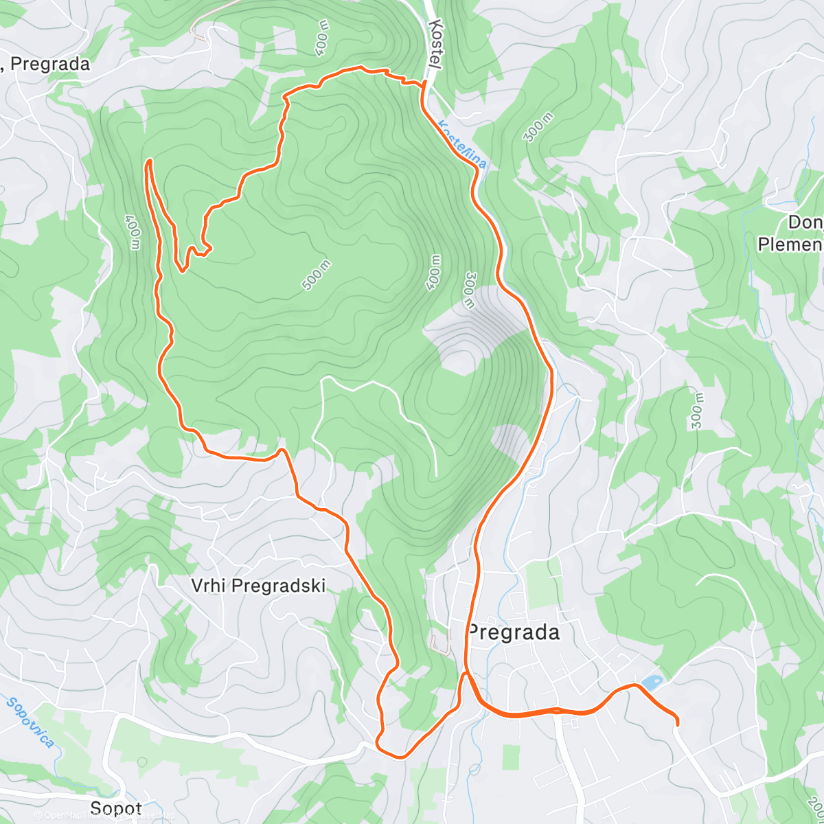 Map of the activity, Morning Mountain Bike Ride