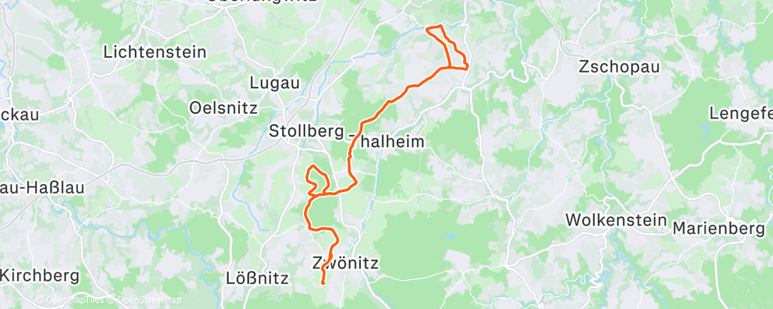 Map of the activity, Lunch Ride