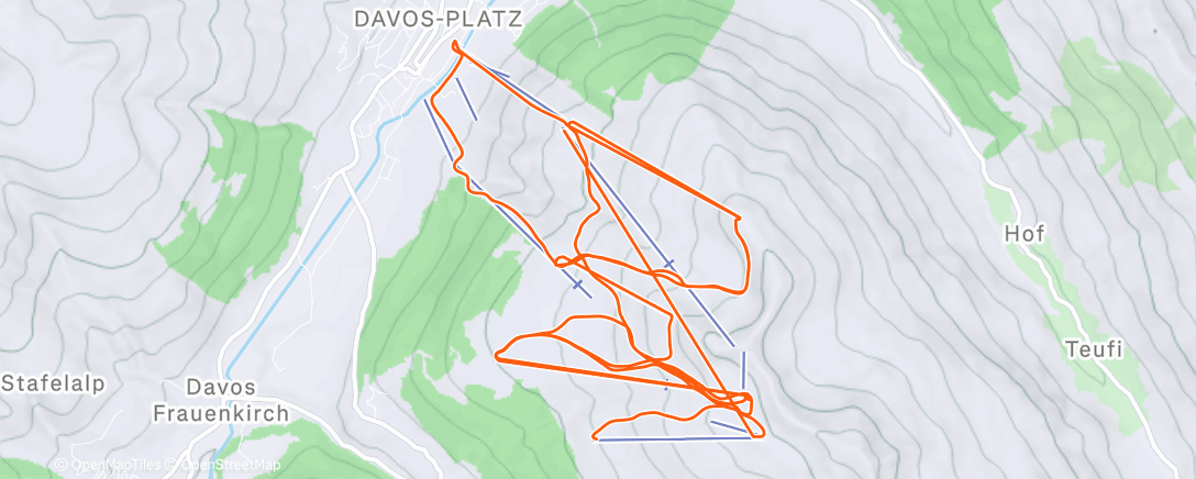 Карта физической активности (Slopes - A day skiing at Jakobshorn)