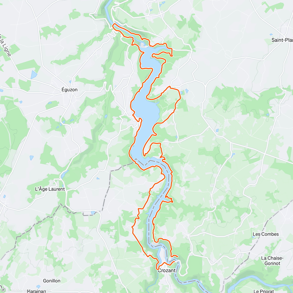 Карта физической активности (Tour du lac ⛵️🏃🏻 à jeun)