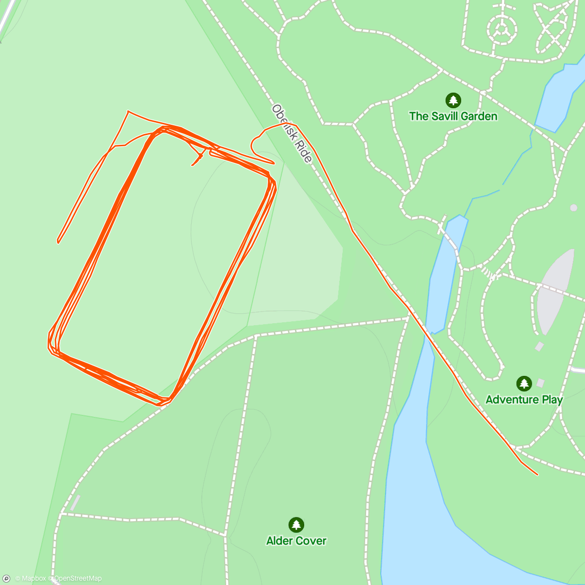 Map of the activity, RR Meet & Retreat Pairs Intervals