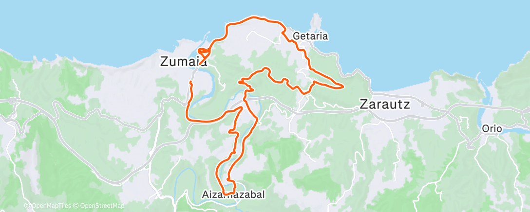 Map of the activity, Afternoon Ride