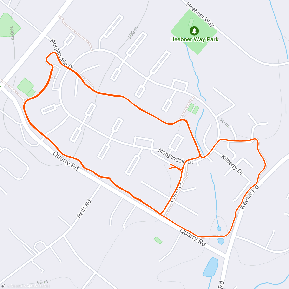 Map of the activity, Afternoon Run