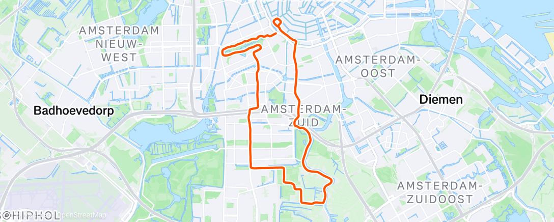 Map of the activity, Amsterdams loopje 🌞