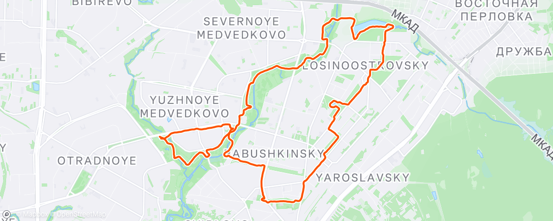 Map of the activity, Morning Run