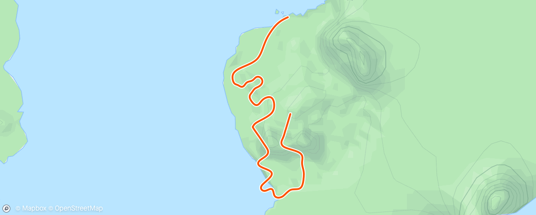 Карта физической активности (Zwift - Race: Zwift Insider Tiny Race (1 of 4) (A) on Two Bridges Loop in Watopia)