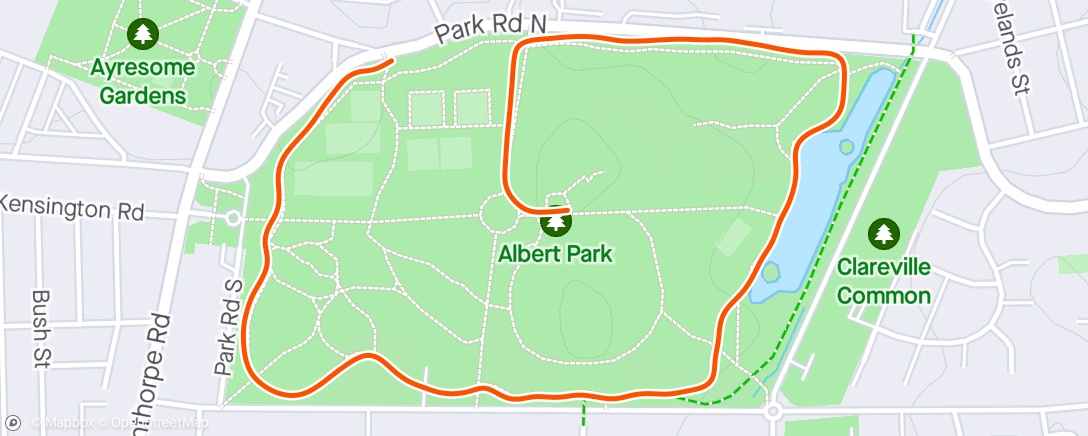 Map of the activity, Morning Run abandoned