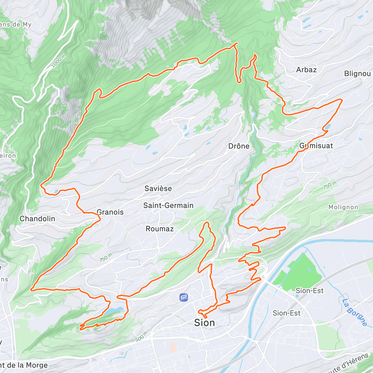 Map of the activity, Pas les jambes pour battre Mathis et Timéo au sprint