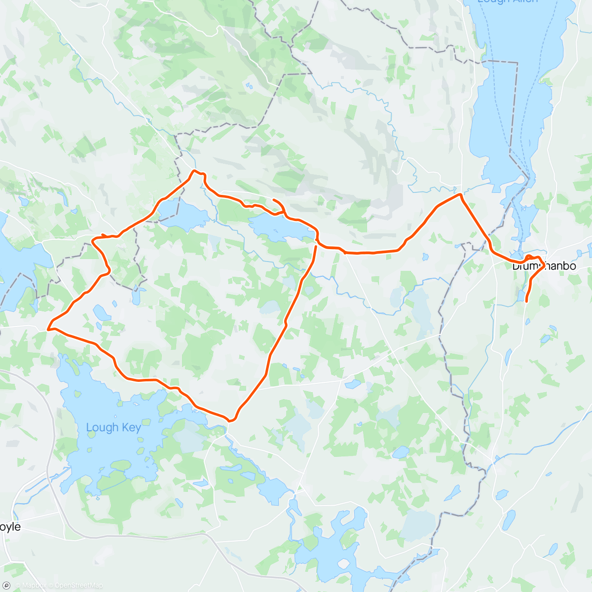 Map of the activity, Birdin’ then Riding’