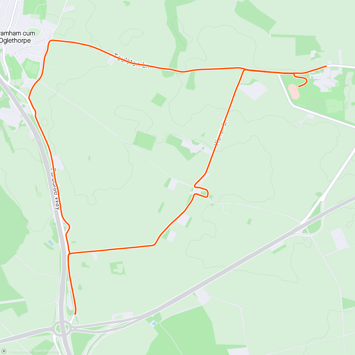 Map of the activity, YDRRL - Tadcaster