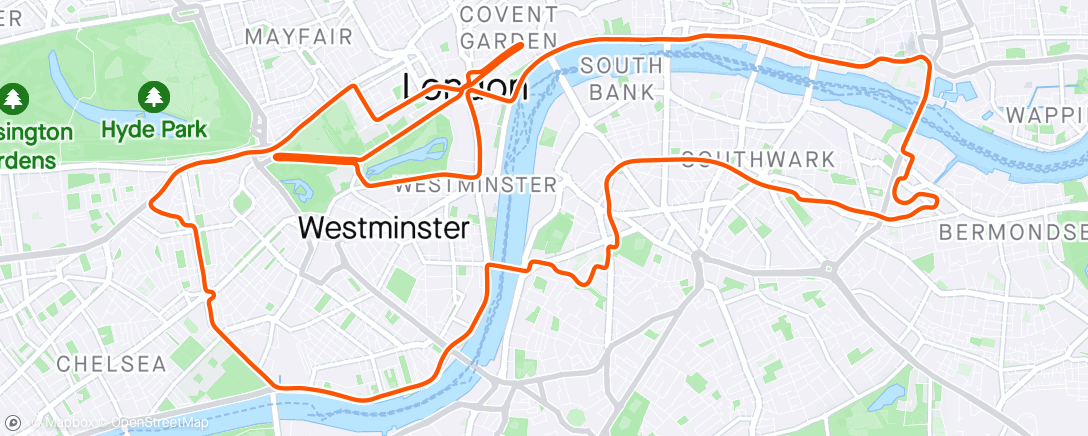 Map of the activity, Zwift - Group Ride: ¡HISPerame! (D) on Greatest London Flat in London