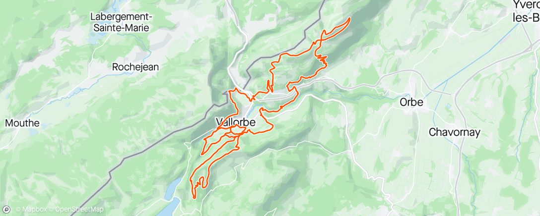 Map of the activity, Reco Jura bike marathon