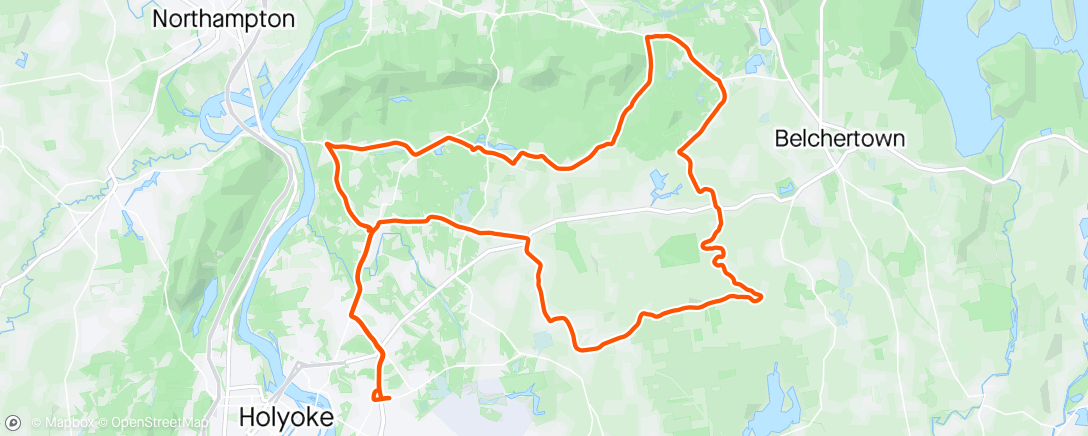 Map of the activity, Monday Miles