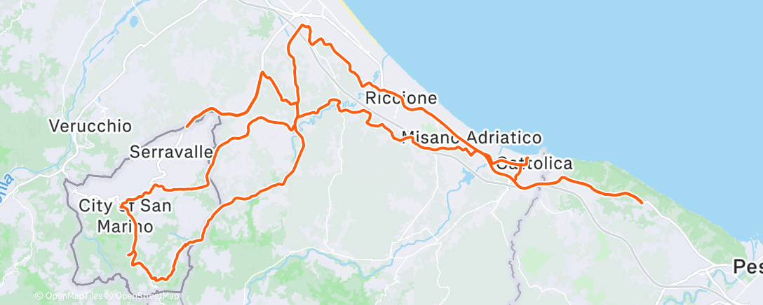 Map of the activity, Pedalata mattutina